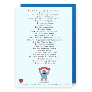 The Father's Alphabet Greeting Card
