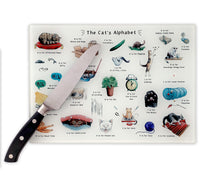 Load image into Gallery viewer, The Cat&#39;s Alphabet Glass Cutting Board
