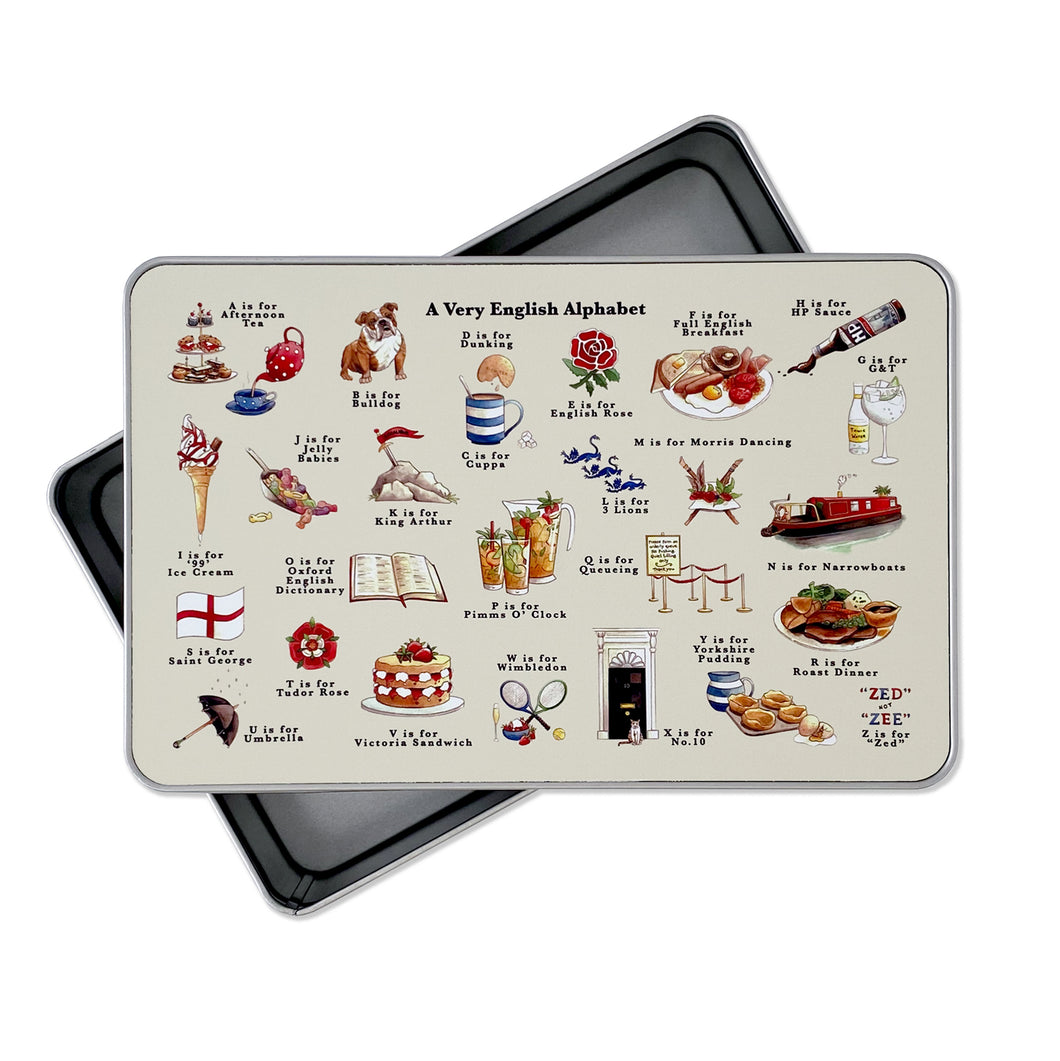 A Very English Alphabet Storage Tin