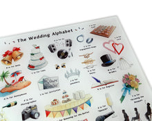 Load image into Gallery viewer, The Wedding Alphabet Glass Cutting Board
