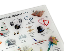 Load image into Gallery viewer, The Wedding Alphabet Glass Cutting Board
