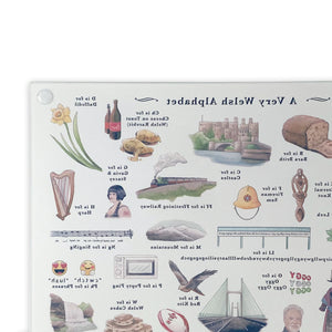 A Very Welsh Alphabet Glass Cutting Board