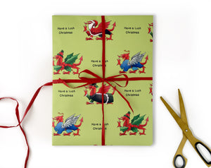 Welsh Dragon Christmas Gift Wrap