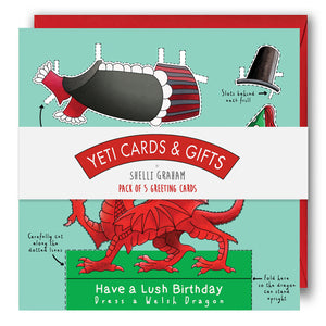 Dress a Welsh Dragon Birthday Card