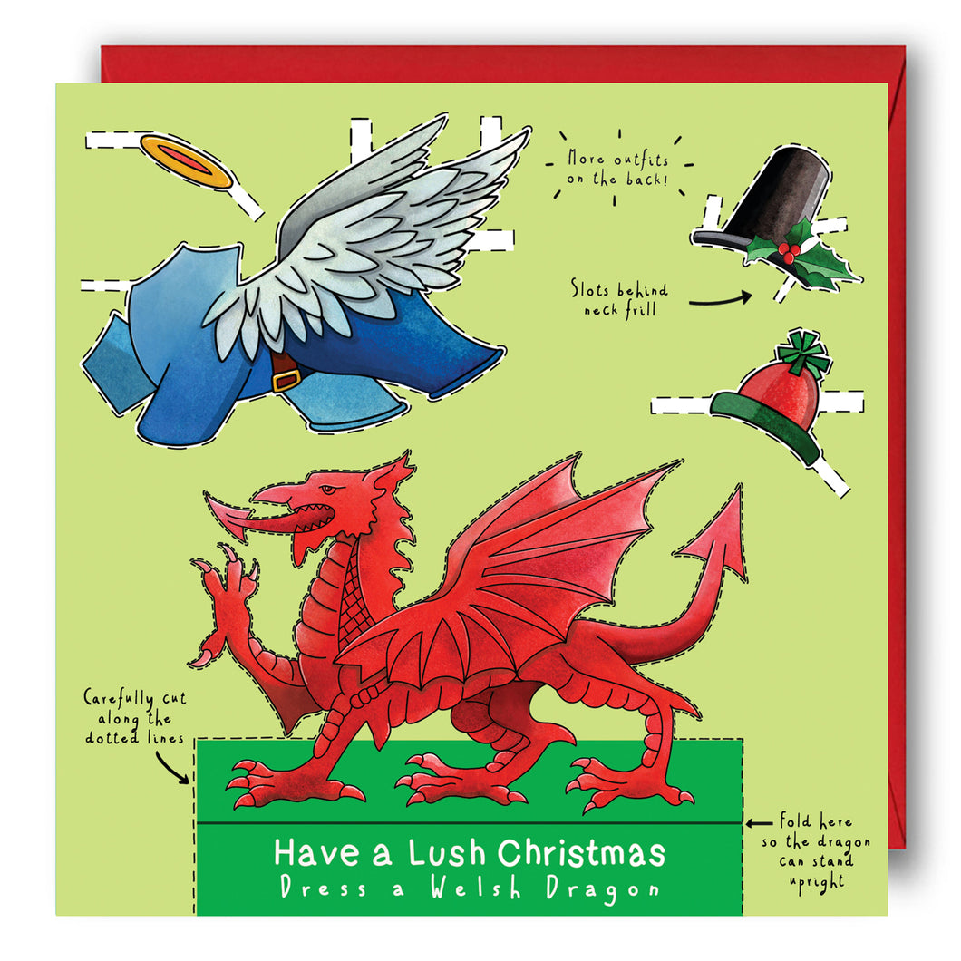 Dress a Welsh Dragon Christmas Card