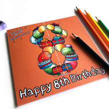 Load image into Gallery viewer, 8th birthday card girl
