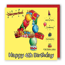 Load image into Gallery viewer, 4 today birthday card
