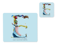 Load image into Gallery viewer, alphabet placemat and matching coaster letter e
