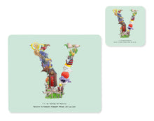 Load image into Gallery viewer, alphabet placemat and matching coaster letter v
