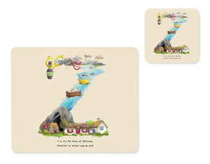 alphabet placemat and matching coaster letter z