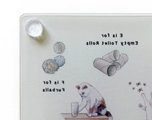Load image into Gallery viewer, The Cat&#39;s Alphabet Glass Cutting Board
