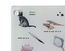 Load image into Gallery viewer, The Magical Alphabet Glass Cutting Board
