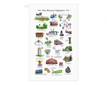 Load image into Gallery viewer, the bristol alphabet tea towel gift idea for someone who lives in bristol in the uk
