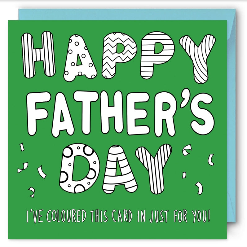 Colouring In 'Happy Father's Day' Card