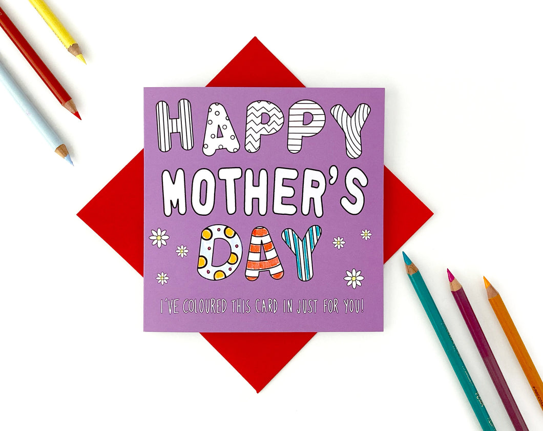 Colouring In 'Happy Mother's Day' Card