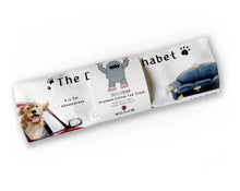Load image into Gallery viewer, the dogs alphabet tea towel, dog tea towel gift idea for her
