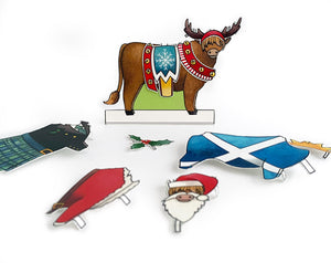 Dress a Highland Cow Christmas Card