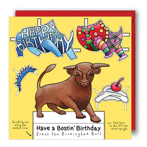 Dress the Birmingham Bull Birthday Card
