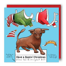 Load image into Gallery viewer, dress the birmingham bull christmas card

