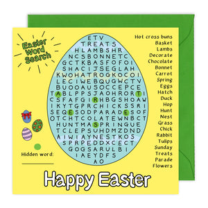 'Happy Easter' Word Search Card