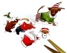 Load image into Gallery viewer, the birmingham bullring bull christmas outfit christmas card
