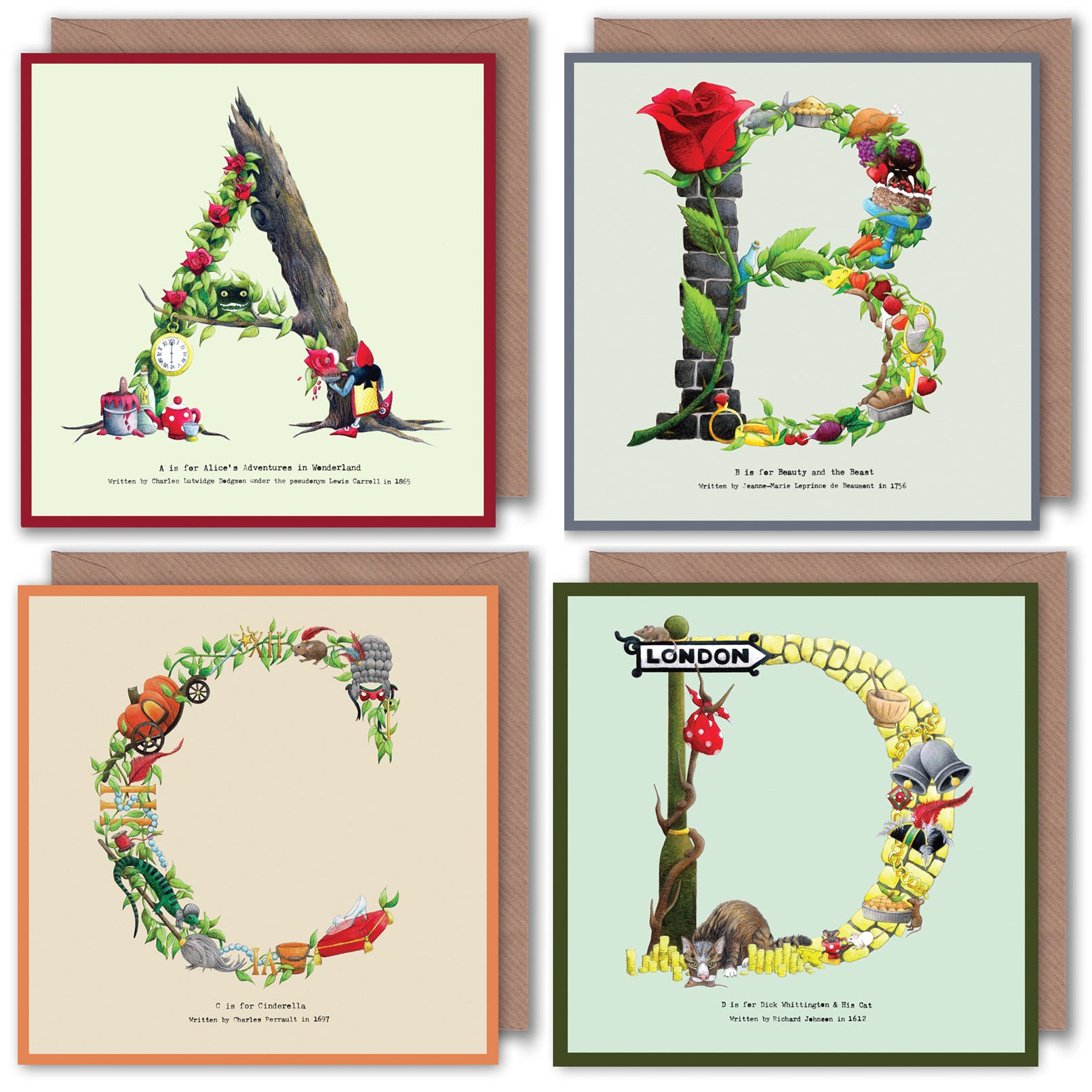 Fairytale Alphabet Birthday Cards - Every Letter Available