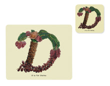 Load image into Gallery viewer, fruit and vegetable alphabet placemat and matching coaster letter d
