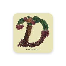 Load image into Gallery viewer, personalised foodie gift idea alphabet coaster letter d
