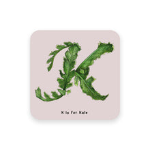 Load image into Gallery viewer, personalised foodie gift idea alphabet coaster letter k
