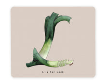 Load image into Gallery viewer, letter l vegetable print alphabet placemat personalised wedding gift idea
