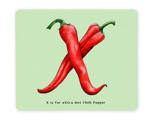 letter x personalised foodie gift idea for chilli pepper lover