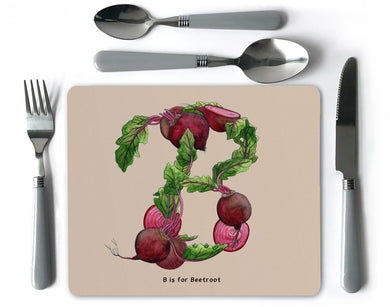 letter b vegetable print alphabet placemat new home gift
