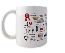 Load image into Gallery viewer, the mothers alphabet coffee mug. mothers day gift idea for tea lover
