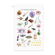 Load image into Gallery viewer, the magical alphabet tea towel magic themed gift idea
