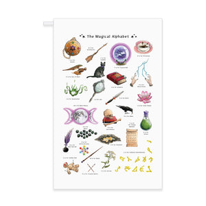 the magical alphabet tea towel magic themed gift idea
