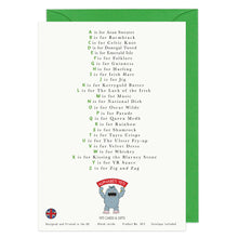 Load image into Gallery viewer, A Very Irish Alphabet Greeting Card
