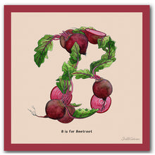 Load image into Gallery viewer, vegan gift idea personalised alphabet wall art letter b

