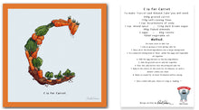Load image into Gallery viewer, personalised kitchen wall art and recipe card alphabet letter c
