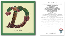 Load image into Gallery viewer, personalised kitchen wall art and recipe card alphabet letter d
