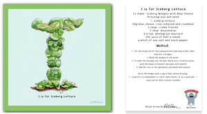 personalised kitchen wall art and recipe card alphabet letter i