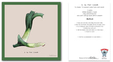 Load image into Gallery viewer, personalised kitchen wall art and recipe card alphabet letter l
