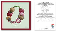 Load image into Gallery viewer, personalised kitchen wall art and recipe card alphabet letter o
