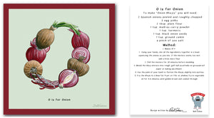 personalised kitchen wall art and recipe card alphabet letter o