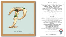 Load image into Gallery viewer, personalised kitchen wall art and recipe card alphabet letter p
