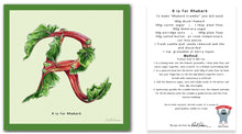 Load image into Gallery viewer, personalised kitchen wall art and recipe card alphabet letter r
