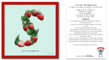 Load image into Gallery viewer, personalised kitchen wall art and recipe card alphabet letter s
