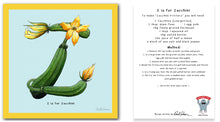 Load image into Gallery viewer, personalised kitchen wall art and recipe card alphabet letter z
