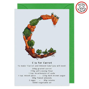 letter c personalised birthday card