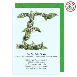 letter e personalised birthday card