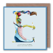 Load image into Gallery viewer, letter-e-birthday-card-for-children
